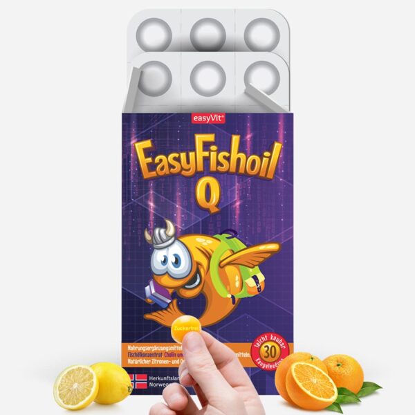 EasyFishoil Q - Omega 3 mit Cholin, Vitamin B6, B12, Folsäure - 30 Stück