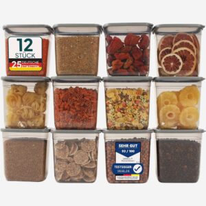12x2000 ml - Vorratsdosen mit Deckel