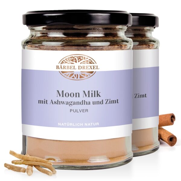 Moon Milk mit Ashwagandha und Zimt Pulver
