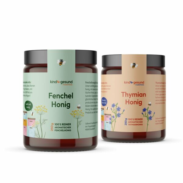 Duo-Bundle: Fenchelhonig & Thymianhonig für Kinder