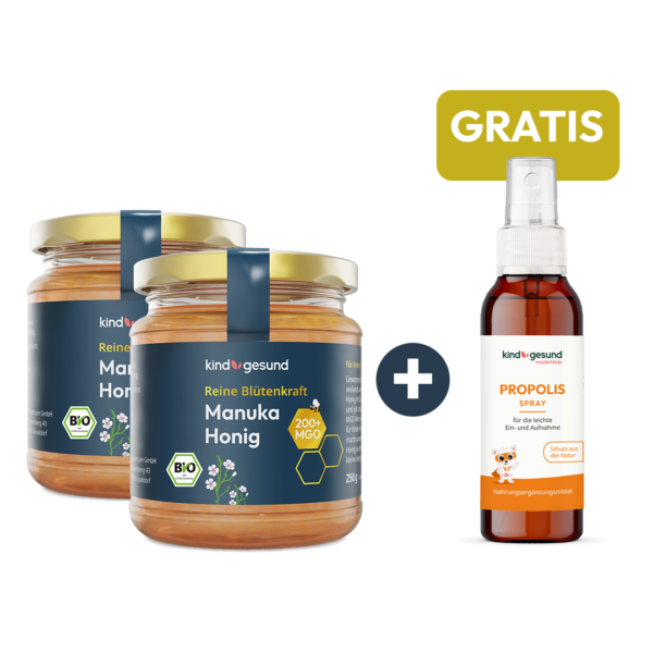 2x Bio Manuka Honig + Gratis Propolis Spray