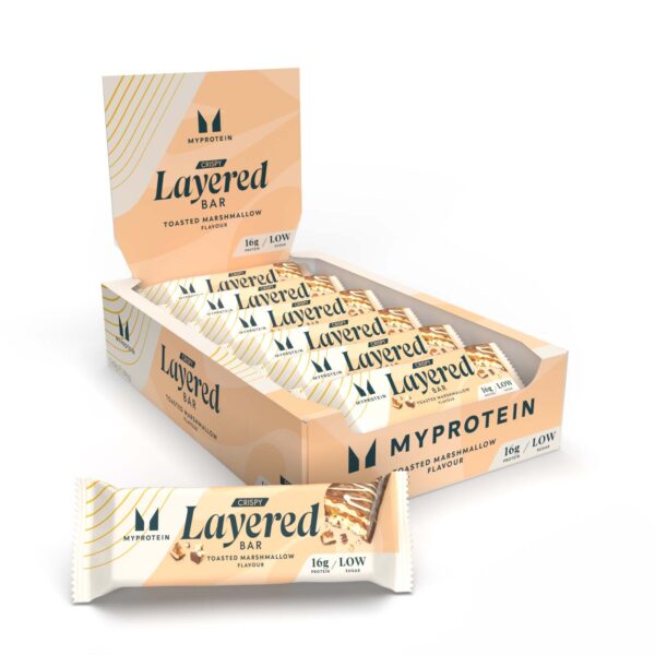 Crispy Layered Proteinriegel - 12 x 58g - Flambierte Marshmallow