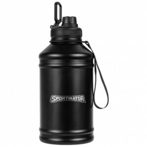 SPORTINATOR "Hydrated" Fitness Edelstahl Trinkflasche 2,2l schwarz