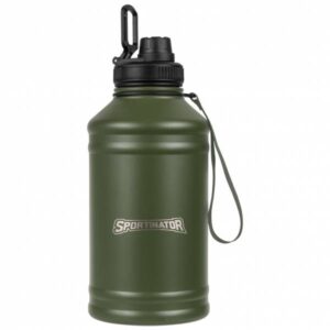 SPORTINATOR "Hydrated" Fitness Edelstahl Trinkflasche 2,2l grün