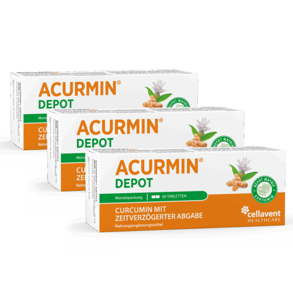 Depot-Kurkuma Tabletten mit verzögerter Curcumin-Freisetzung  Acurmin DEPOT 180 Stück / 3 Monate