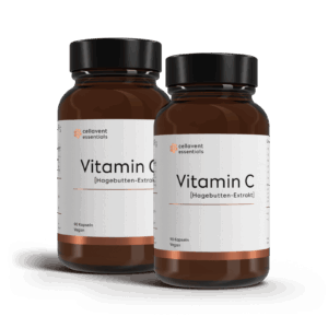 Vitamin C Kapseln [Hagebutten-Extrakt] - Cellavent Essentials 180 Stk.