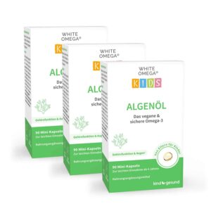 Vegane Omega-3 Algenöl Kapseln - WHITE OMEGA Kids 270 Stück / 3 Monate