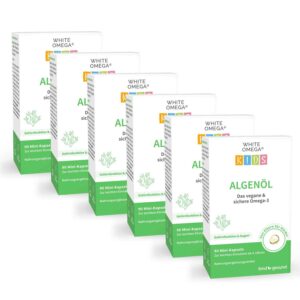 Vegane Omega-3 Algenöl Kapseln - WHITE OMEGA Kids 540 Stück / 6 Monate
