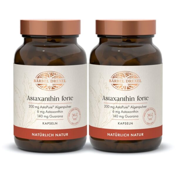 Astaxanthin forte Kapseln mit AstaPure® Powder, Guaranaextrakt und Hibiskusblütenextrakt