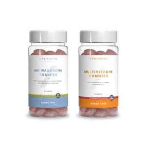 Myvitamins Sugar Free Gummies Bundle - Sugar Free Ashwagandha Gummies, Apple - Sugar Free Multivitamin, Strawberry