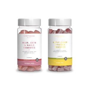 Myvitamins Sugar Free Gummies Bundle - Sugar Free Hair, Skin & Nails, Strawberry - Sugar Free Apple Cider Vinegar, Apple