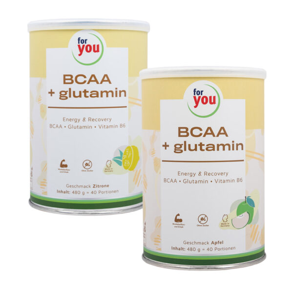 for you BCAA + Glutamin Energy & Recovery 2er Set - Zitrone & Apfel