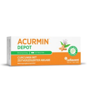 Sonderposten: Depot-Kurkuma Tabletten mit verzögerter Curcumin-Freisetzung  Acurmin DEPOT 60 Stück / 1 Monat