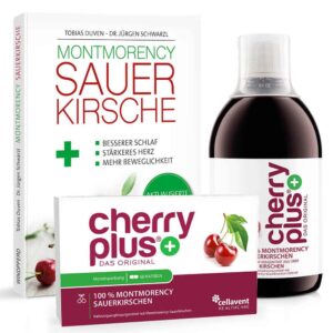 Sparpaket - Cherry PLUS Kapseln, Konzentrat & Buch Bundle