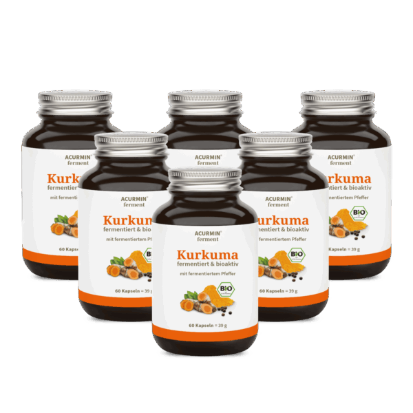 Bioaktive Kurkuma Kapseln  fermentiert & bio-zertifiziert  Acurmin ferment 360 Stück / 6 Monate