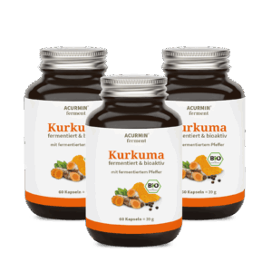 Bioaktive Kurkuma Kapseln  fermentiert & bio-zertifiziert  Acurmin ferment 180 Stück / 3 Monate