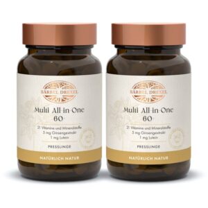 Multivitamin All-in-One 60+ Tabletten mit 12 Vitaminen, 9 Mineralstoffen, Spurenelementen, Ginseng und Lutein